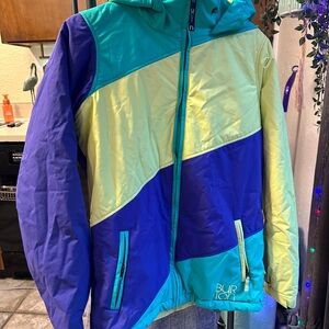 Burton Kids Colorblock Ski Snowboard Jacket - Blue, Yellow, Purple